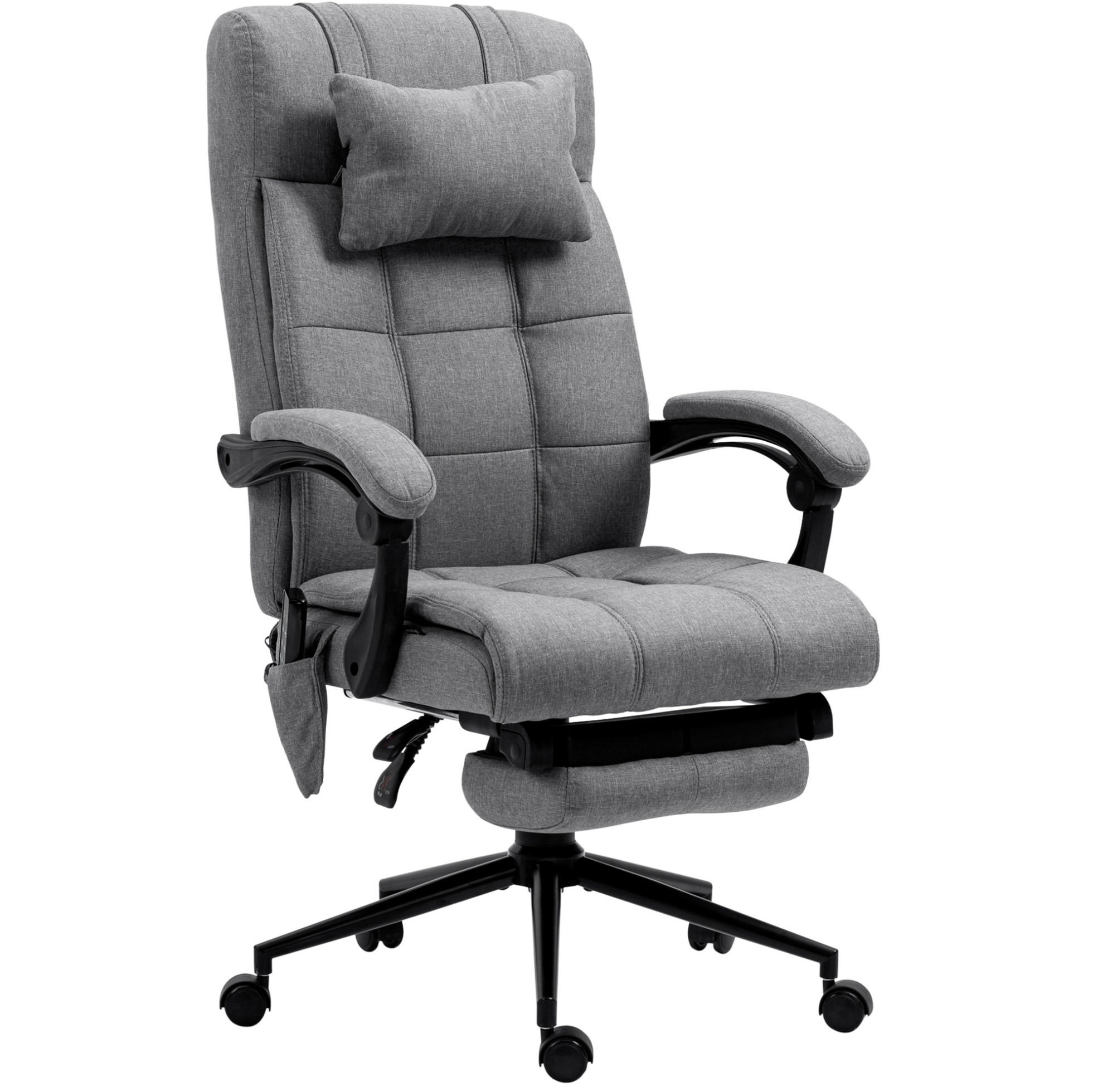 DREHSTUHL 76/66/112-120 cm grau aus Stahl Massage und Fußstütze - Grau, Metall (76/120/66cm) - OKWISH