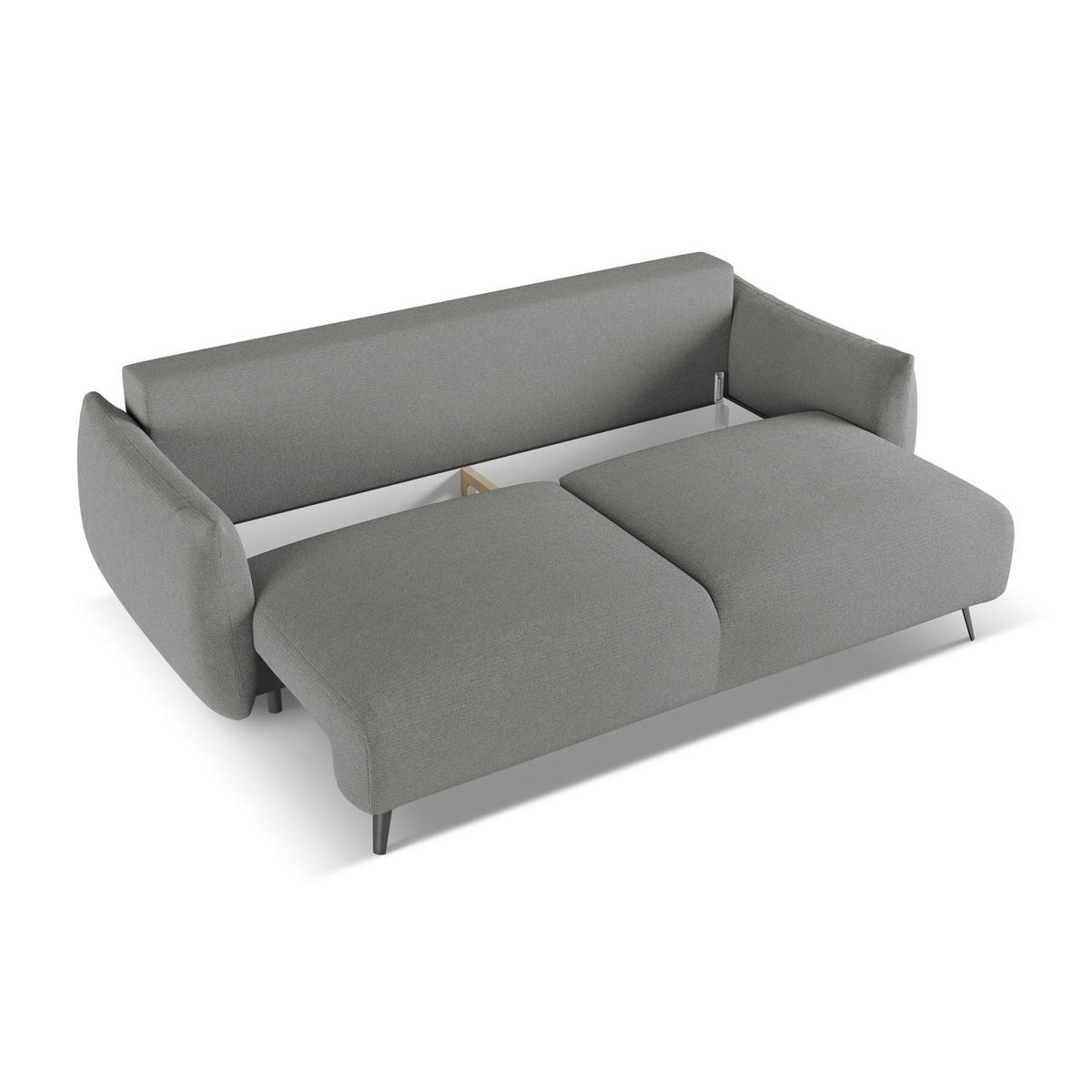 3-SITZER SOFA mit Schlaffunktion Chenille Stoff Grau - Schieferfarben/Schwarz, Textil/Metall (230/86/105cm) - LaMiaSofa