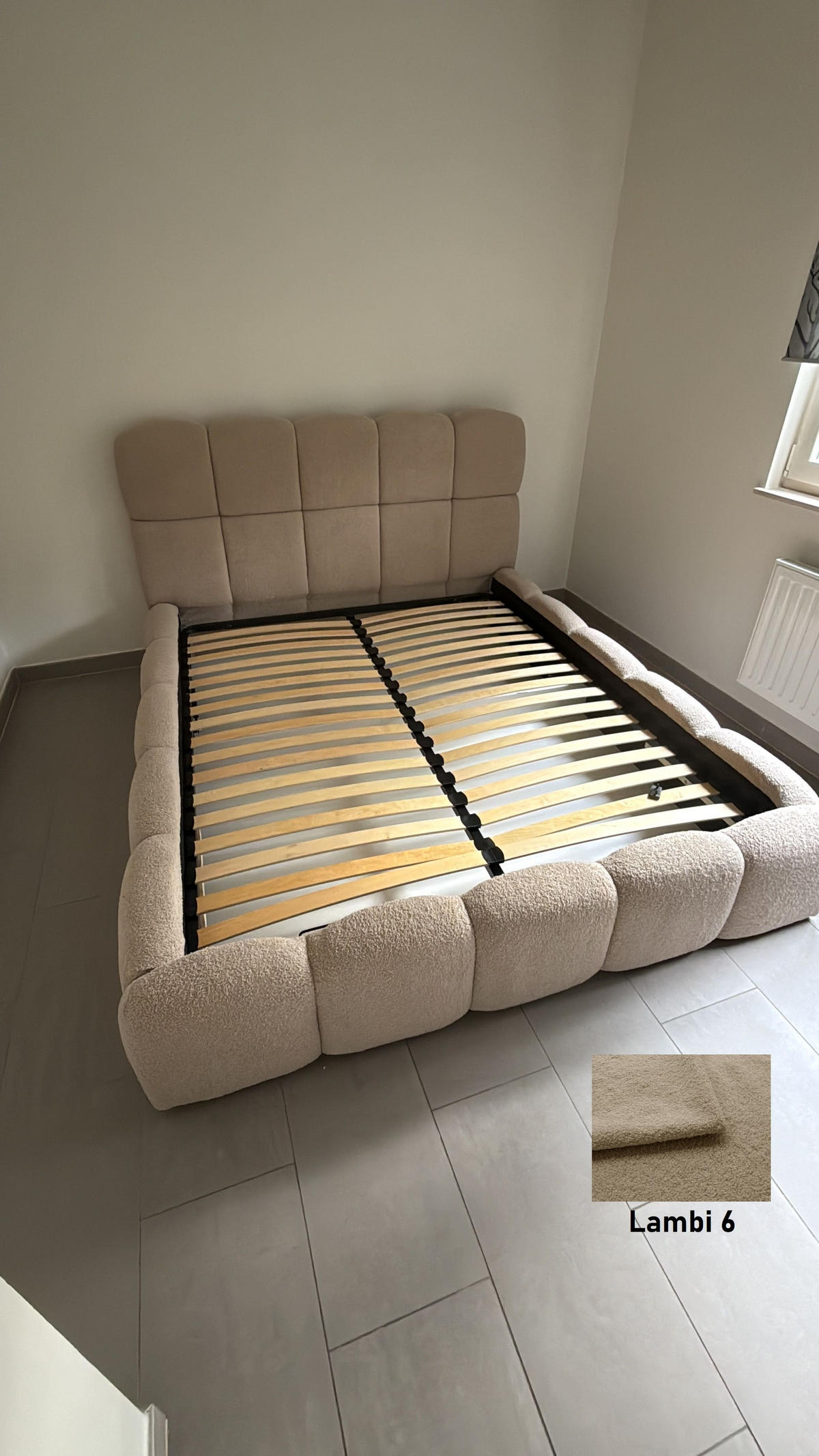 DOPPELBETT 140x200 Lucca mit Bettkasten, Stoff Bouclé, Beige - Beige, Holz/Textil (140/200cm) - Emporius