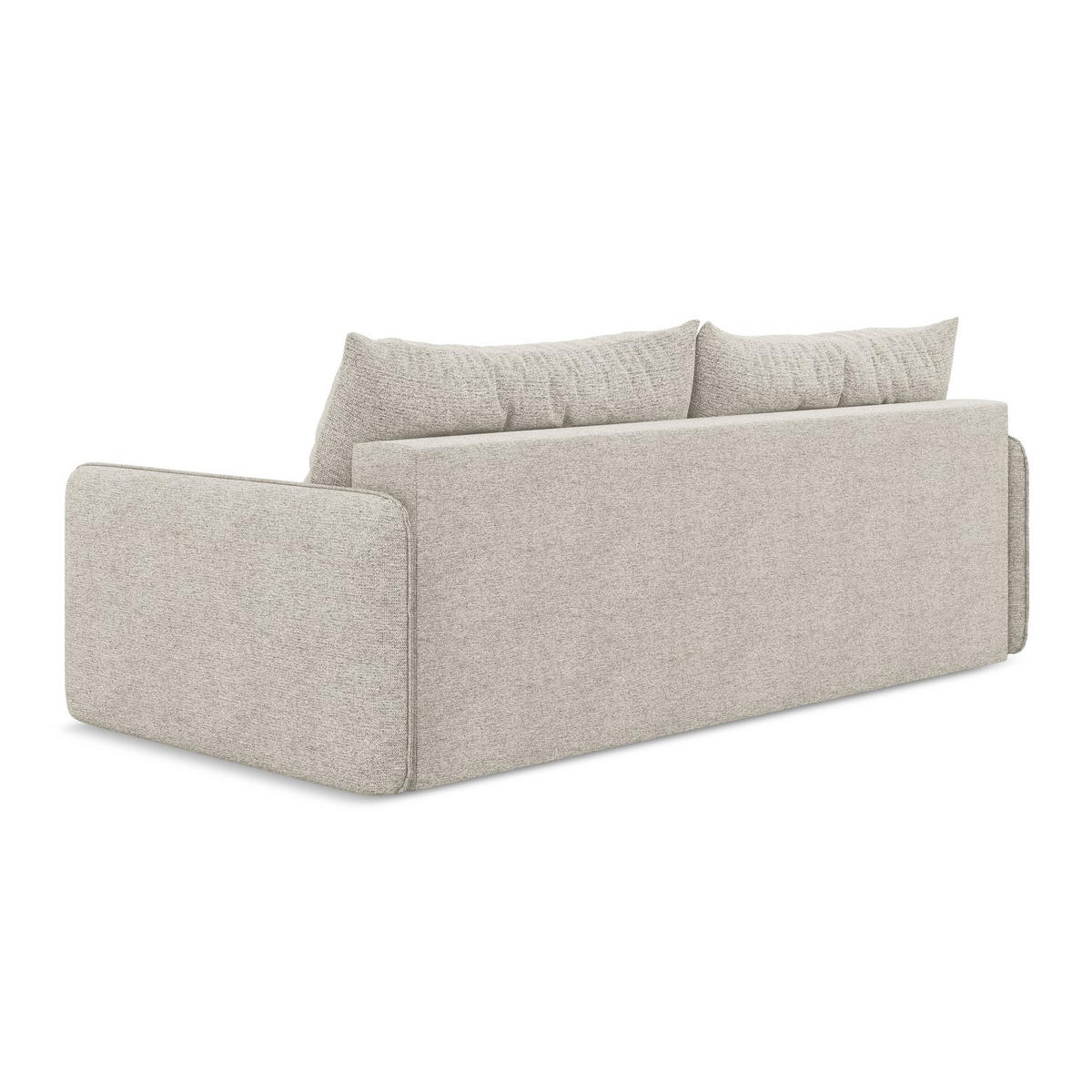 3-SITZER SOFA mit Schlaffunktion Chenille Stoff Grau - Silberfarben/Schwarz, Kunststoff/Textil (216/86/105cm) - LaMiaSofa