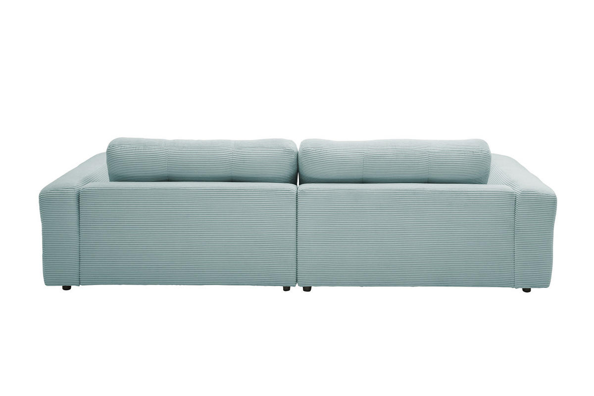 ECKSOFA MIKA Hellblau Cord - Schwarz/Hellblau, Kunststoff/Textil (276/167cm) - KAWOLA