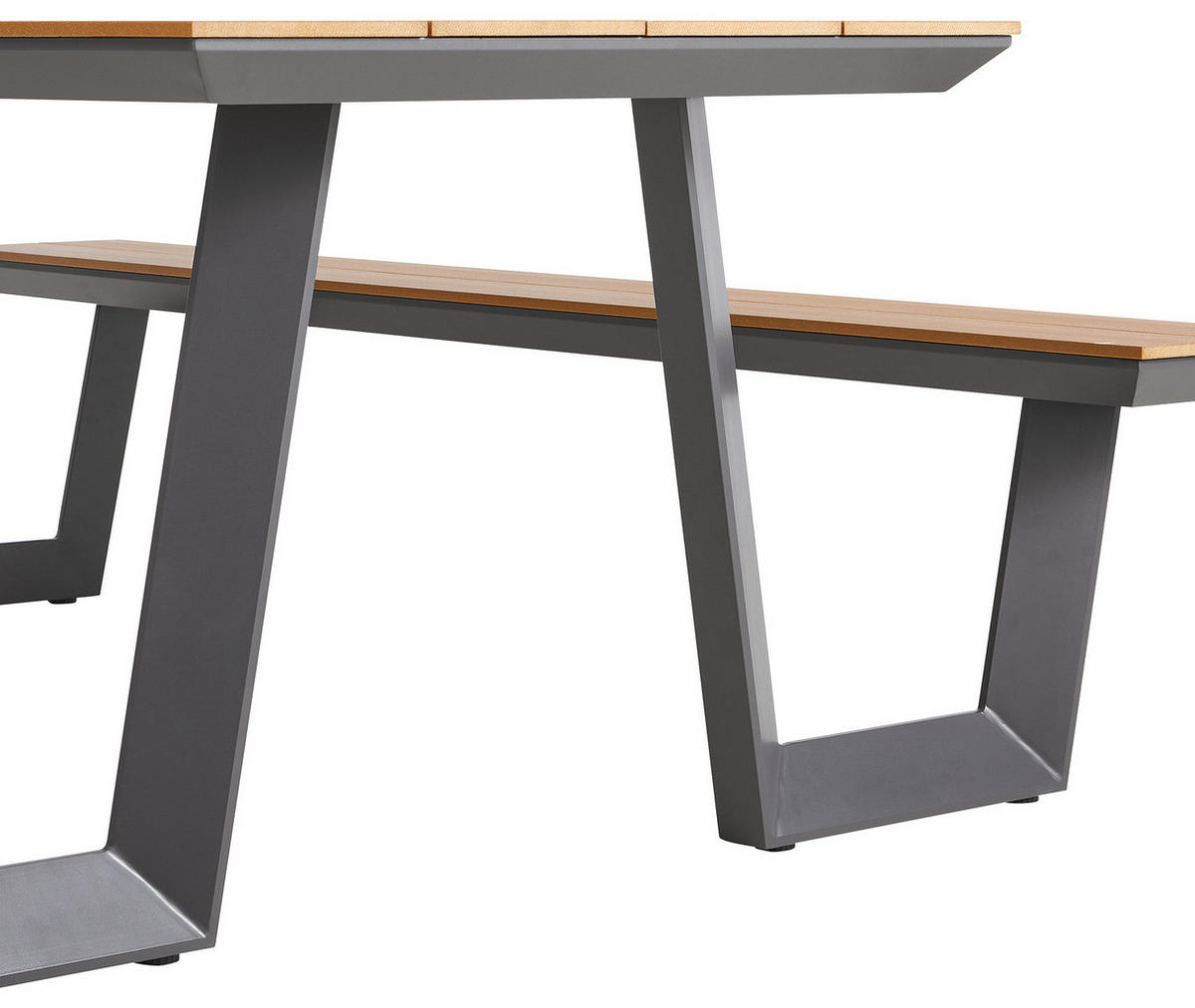 GARTENSITZGRUPPE - Polywood / Aluminium - Braun / Anthrazit - Anthrazit/Braun, Holzwerkstoff/Metall - home24