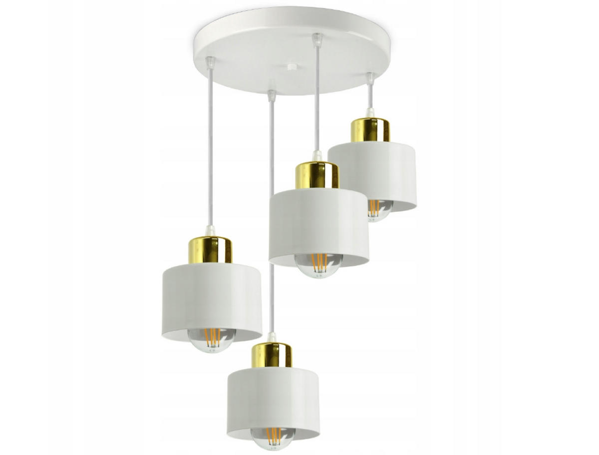 PENDELLEUCHTE Roller - Goldfarben/Weiß, Metall (30/30/70cm) - kiki design