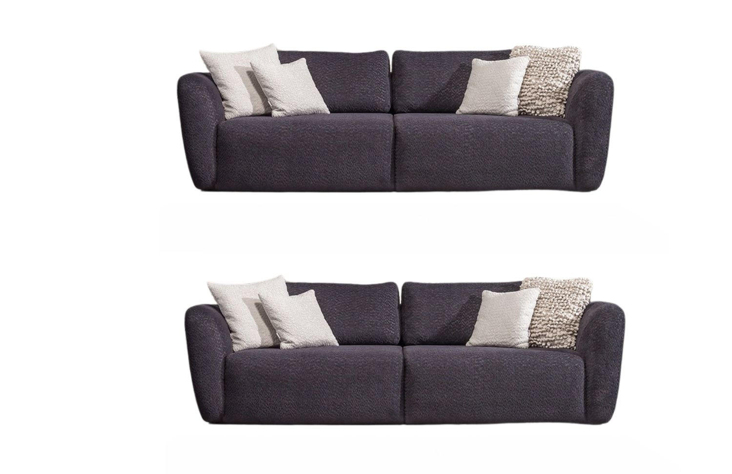 SITZGARNITUR Energy Grau-Seidengrau Stellvariante:3+3 - Braun, Holz (250/93/100cm) - Villa Möbel