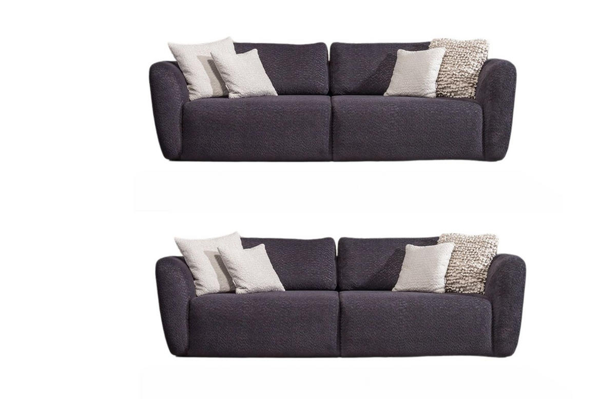 SITZGARNITUR Energy Grau-Seidengrau Stellvariante:3+3 - Braun, Holz (250/93/100cm) - Villa Möbel