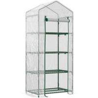 GEWÄCHSHAUS aus PVC 70x50x160 cm in Weiß mit 4 Regalböden - Weiß, Kunststoff (50/160/70cm) - Modfu