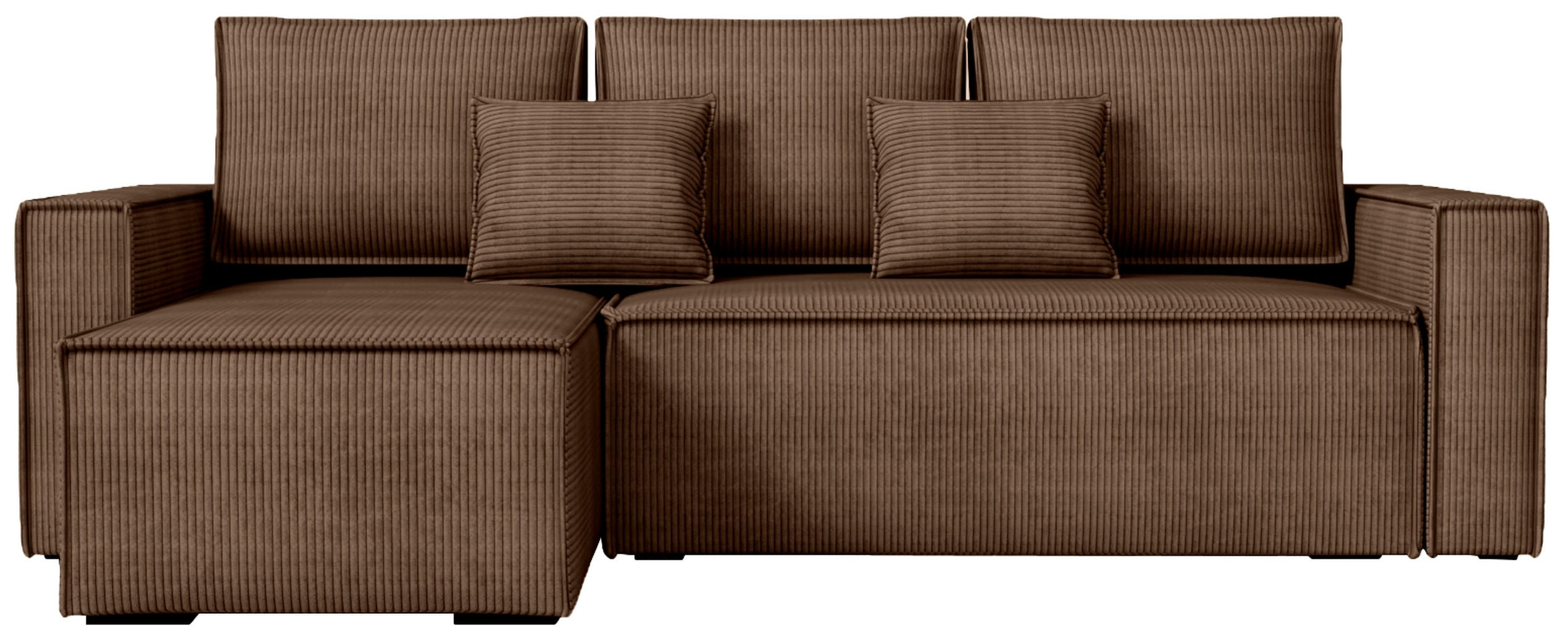 ECKSOFA Dexter mit Schlaffunktion Braun Cord - Braun, Textil (238/141cm) - Bromarkt