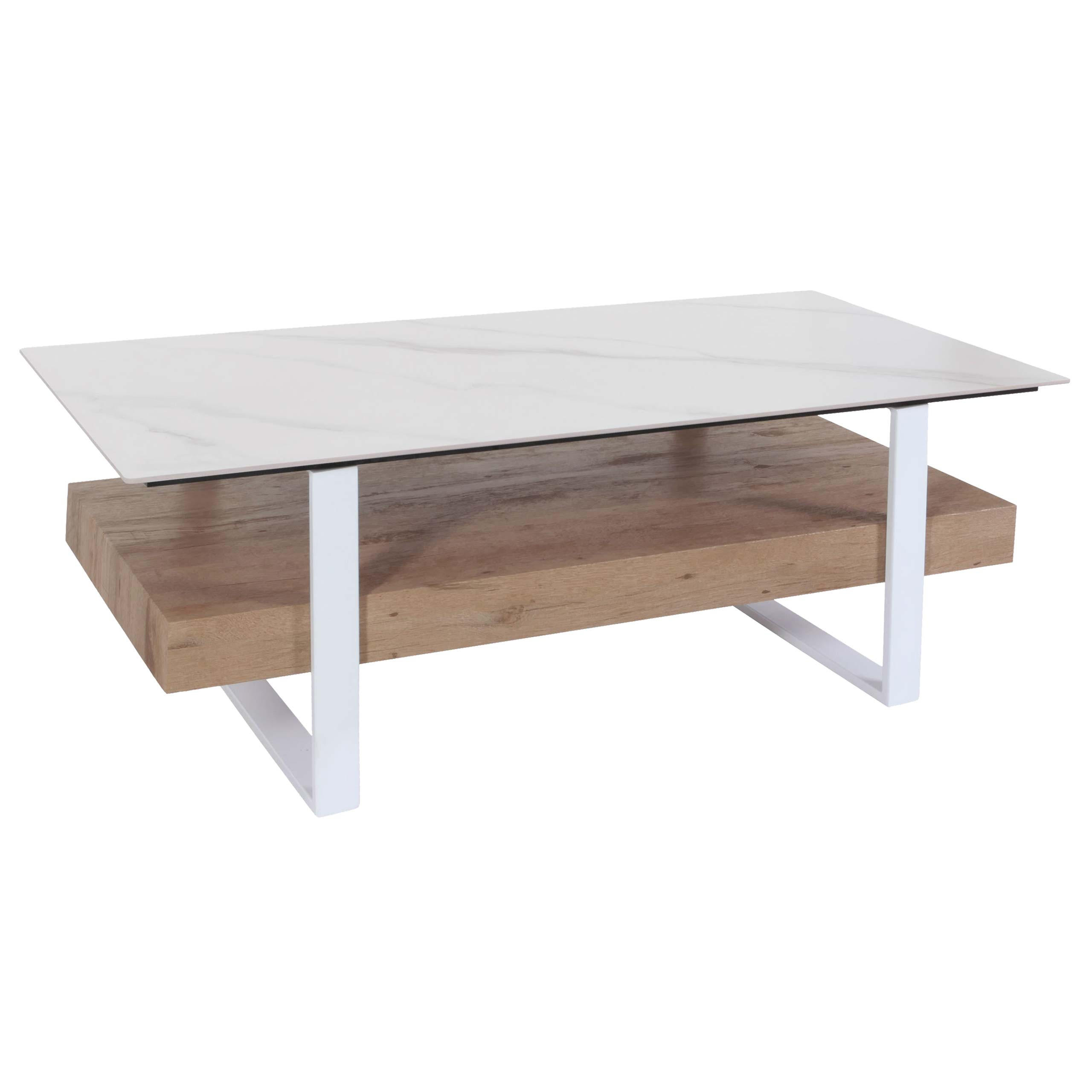 COUCHTISCH rechteck Weiß - Weiß, Holz (60/120/43cm) - MCW
