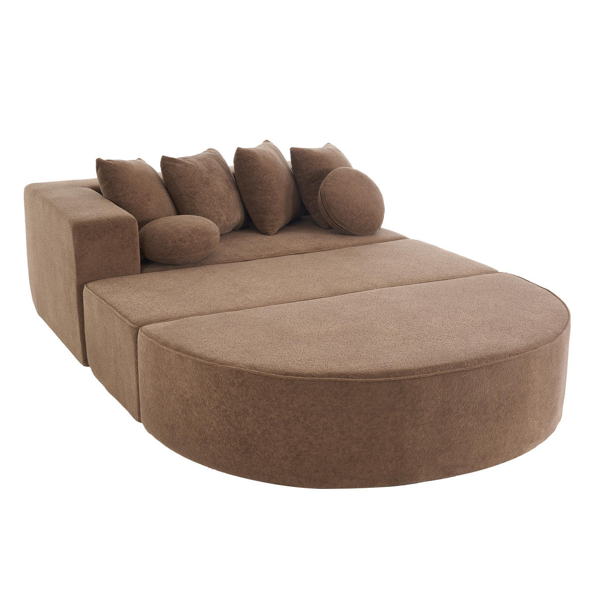 ECKSOFA DE-34967 segmentiertes Cloud-Design Braun - Braun, Textil (171/263cm) - ComfortXL