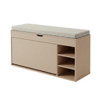 SCHUHSCHRANK Gradia 100/34/50 cm Sitzfläche ausziehbar - Hellgrau, Holzwerkstoff (34/50/100cm) - BOXIMO