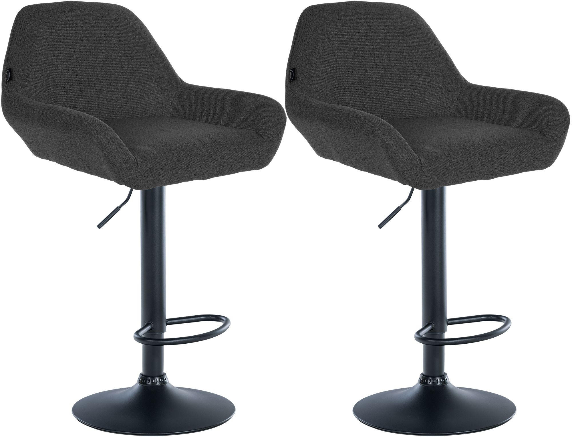 BARHOCKER 2er Set Stoff dunkelgrau - Dunkelgrau/Schwarz, Textil/Metall (51/89/52cm) - CLP