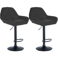 BARHOCKER 2er Set Stoff dunkelgrau - Dunkelgrau/Schwarz, Textil/Metall (51/89/52cm) - CLP
