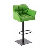 BARHOCKER Lederlook Grün - Schwarz/Grün, Textil/Metall (64/88/45cm) - CLP