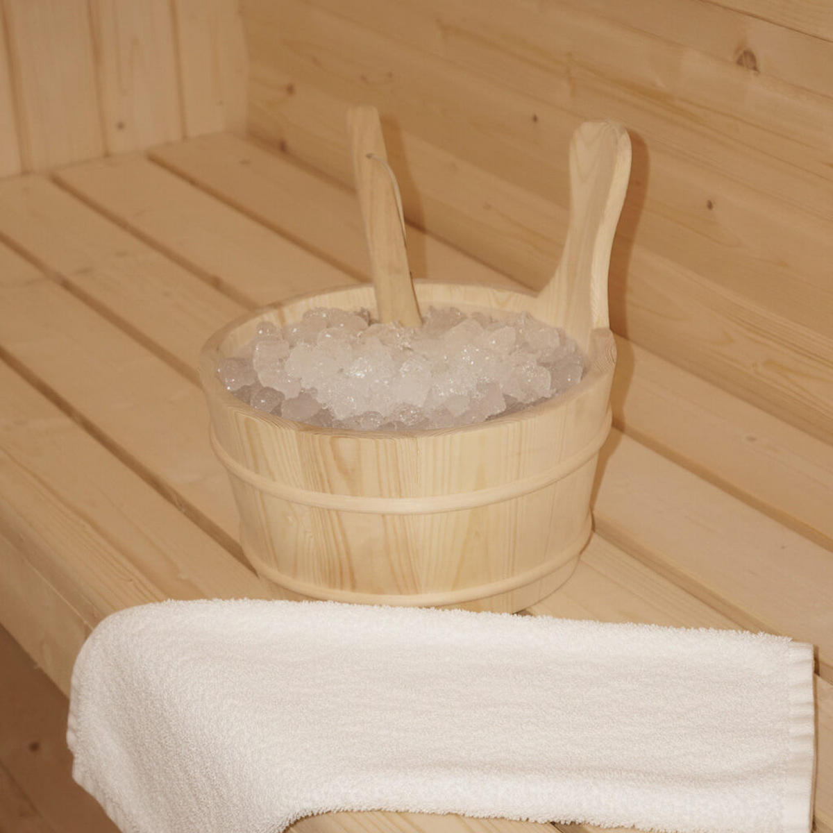 FASSSAUNA LAHTI DELUXE - Größe: L - Braun, Holz (189/191.5/220cm) - Home Deluxe