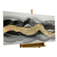 ACRYLBILD HANDGEMALT 120/60 cm - Schwarz/Weiß, Holz/Textil (120/60cm) - KUNSTLOFT