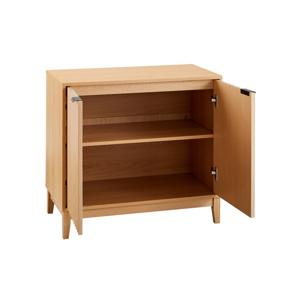 SIDEBOARD mit 2 Türen und geriffelten Fronten bologne 40/72/80 cm - Eschefarben, Holzwerkstoff (40/72/49.5cm) - Calicosy