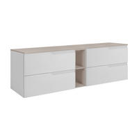 BADEZIMMERSCHRANK: Weiß / Kaschmir, 140 (2 x 60 + 20) x 46 x 58 cm - Kaschmir/Weiß, Holzwerkstoff (140/58/46cm) - 3XE LIVING