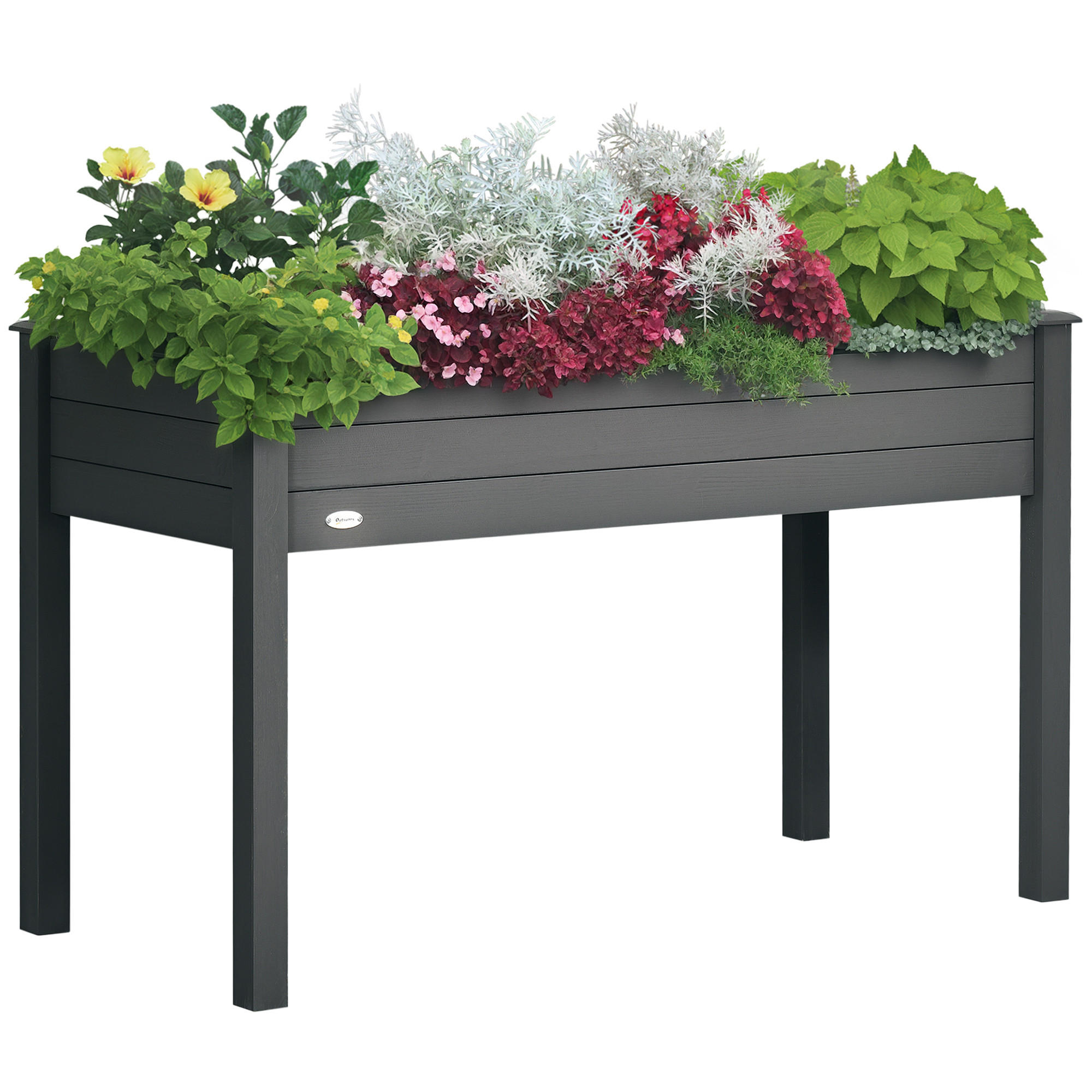 HOCHBEET, Beet mit Bewässerungseinsätzen und Drainagefilz, 123 x 57 x 76 cm, Tannenholz - Multicolor, Holzwerkstoff (122.5/76/56.5cm) - FORIOUS