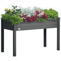 HOCHBEET, Beet mit Bewässerungseinsätzen und Drainagefilz, 123 x 57 x 76 cm, Tannenholz - Multicolor, Holzwerkstoff (122.5/76/56.5cm) - FORIOUS