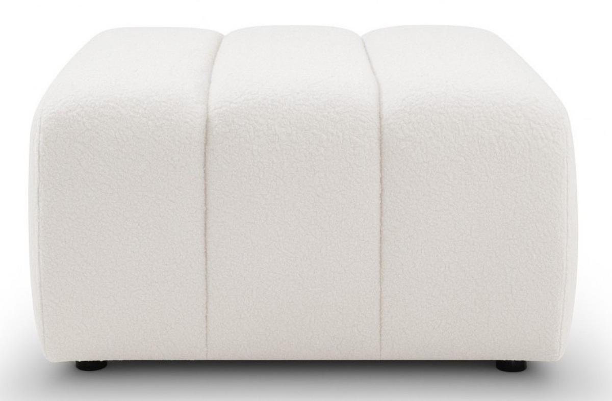 POUF Ecru ALOO Gepolstert Boucle Lambi - Weiß, Textil (82/41/75cm) - Sepro Meble
