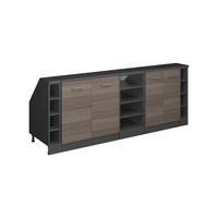 KUHINJSKI ORMAR ZA KOSINE KROVA R-Line Plemenita Siva 210 cm Set od 5 ormarićnih korpusa, dubina 60 cm - siva/antracit, drvni materijal (210/83.8/60cm) - Vicco