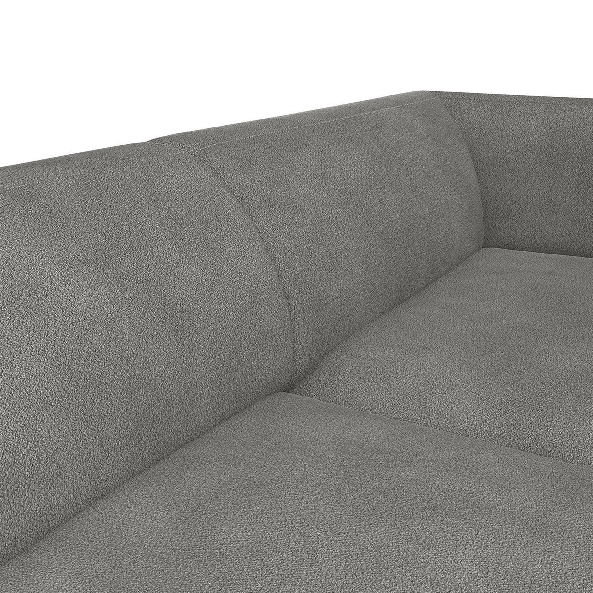 2,5-SITZER ECKSOFA mit Longchair - Schwarz/Grau, Textil/Metall (271/148cm) - home24