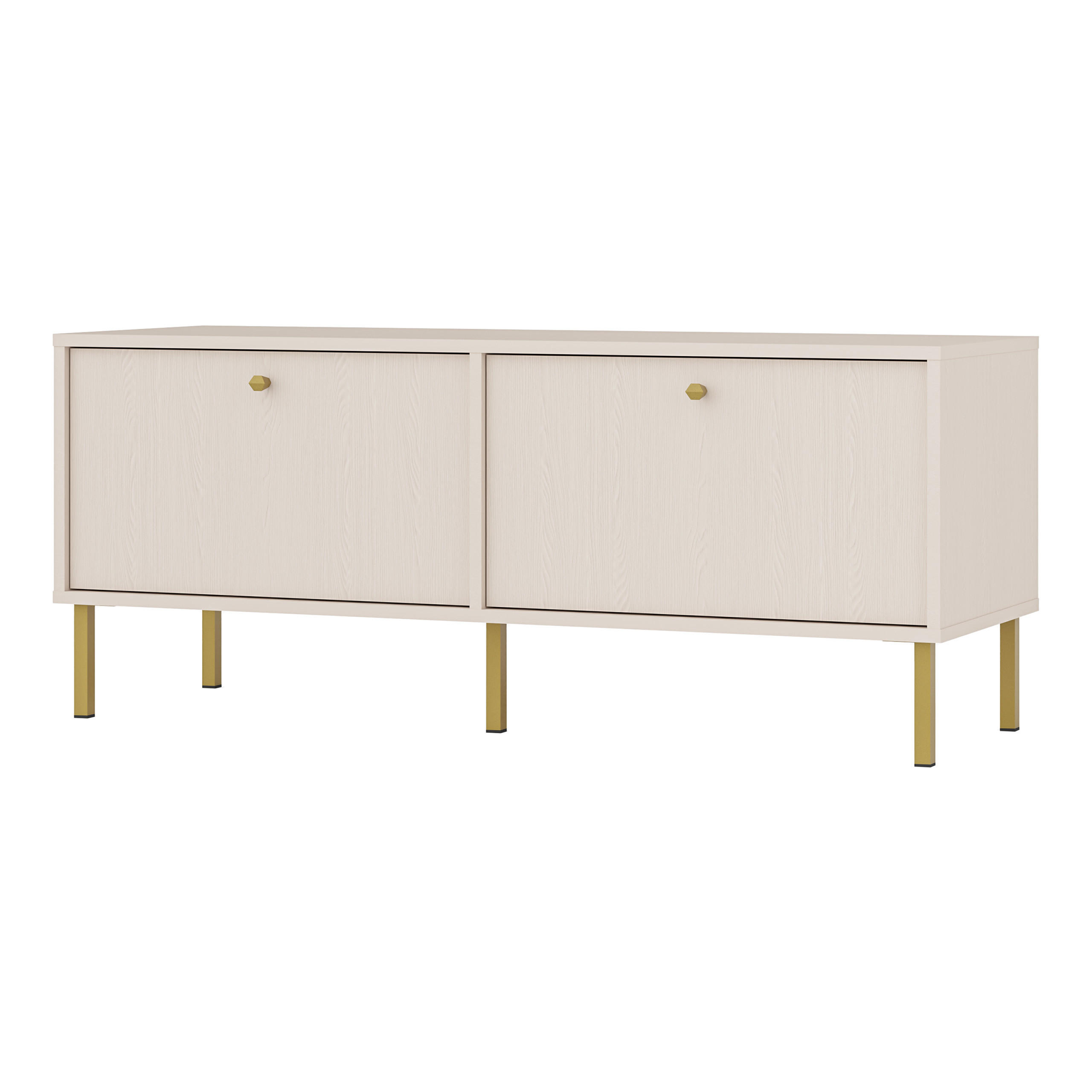 LOWBOARD TORINO 120,6x40,8x50 cm mit 2 Schubladen und 2 Türen Beige - Beige, Holzwerkstoff (120.6/50/40.8cm) - MASSENO