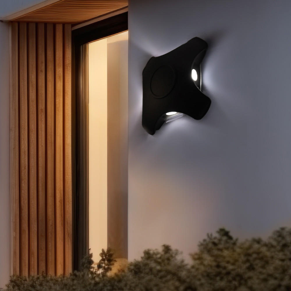 LED AUSSEN-WANDLEUCHTE Alu Schwarz - Schwarz, Metall (19/19/5cm)