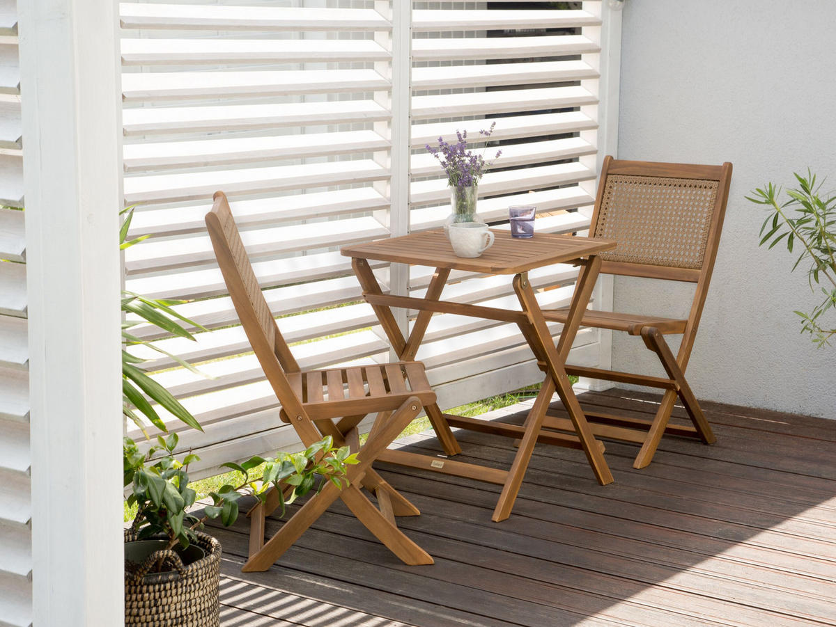 BISTRO-SET 2-Sitzer Heller Holzfarbton Paraggi - Hellbraun, Holz - Beliani