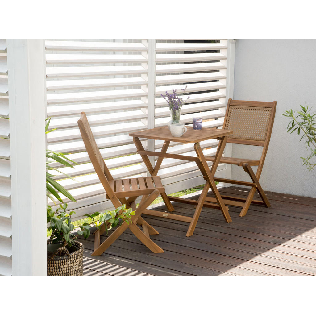 Thumbnail - Beliani Bistro-Set, Hellbraun, Holz, Balkonmöbel, Balkonmöbel-Sets