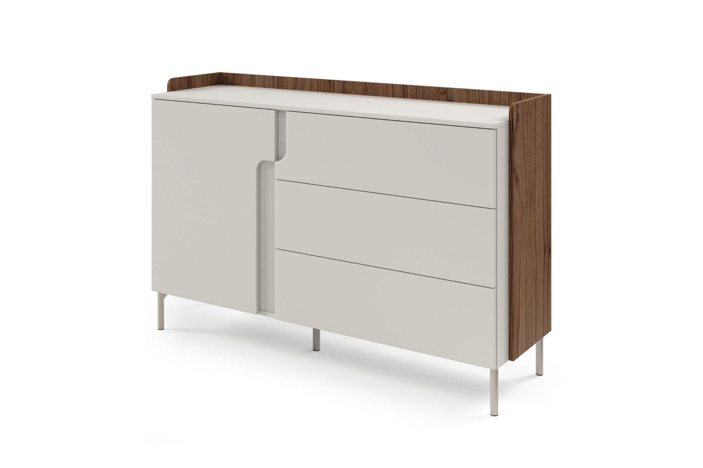 KOMMODE PAURO 07 143/95/42 cm in Walnuss Alba / Kaschmir - Kaschmir/Walnussfarben, Holzwerkstoff (143/95/42cm) - Deine Möbel 24