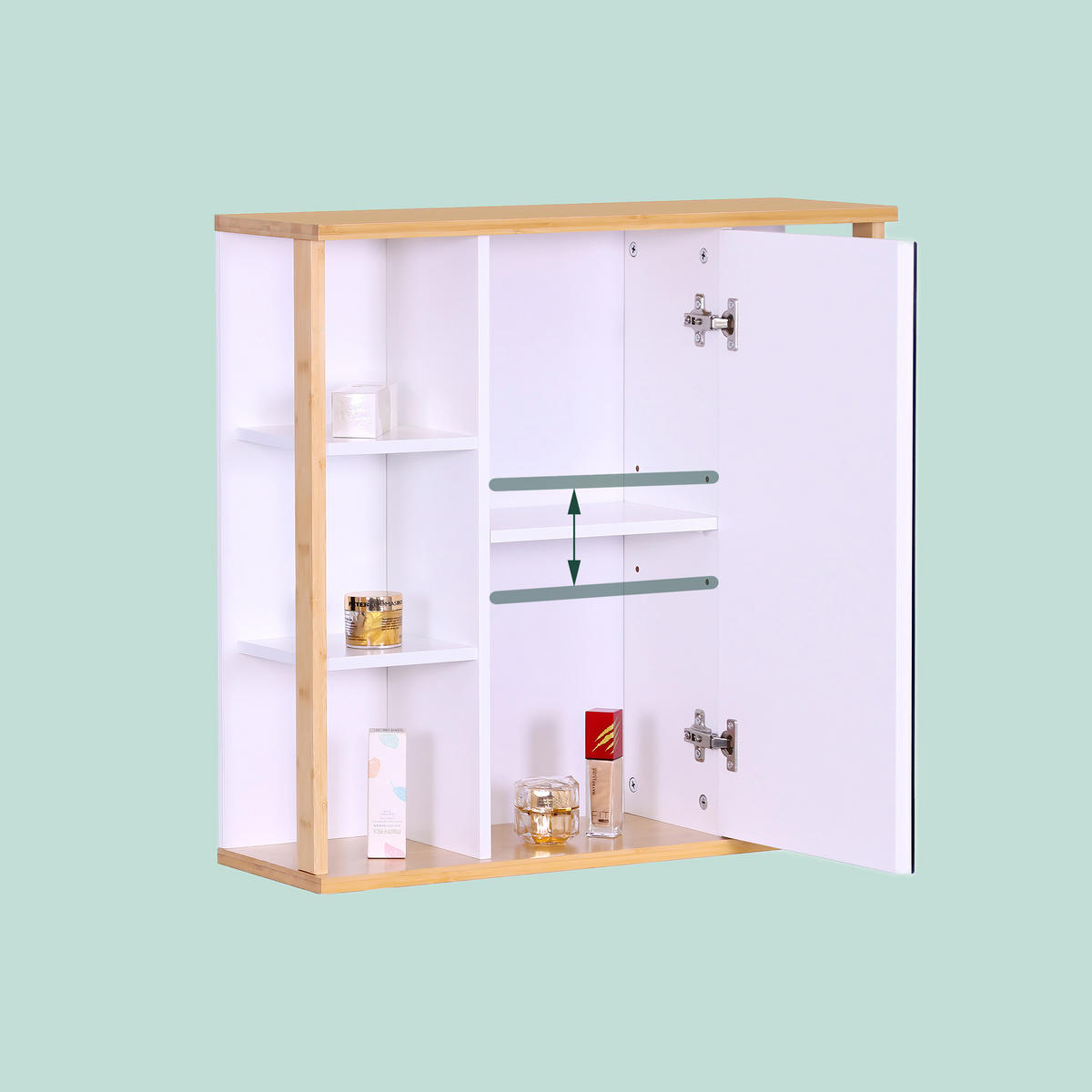 ZRKADLOVÝ šatník - viacfarebná, drevo/kompozitné drevo (62/64/21cm) - Relaxdays