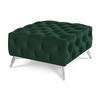 HOCKER Chesterfield Whitby Flaschengrün Samt mit silbernen Füßen - Dunkelgrün/Silberfarben, Holz/Textil (80/45/80cm) - S-Style Möbel