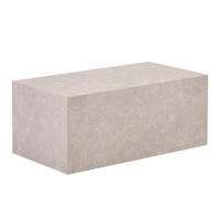 COUCHTISCH Marmor AMIRI L - 95 x 50 cm Beige - Beige, Holzwerkstoff/Textil (50/95/40cm) - Home Deluxe