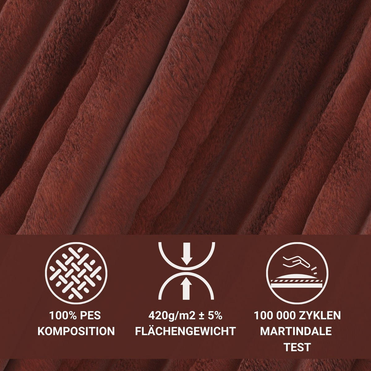 ECKSOFA Maze Ziegelfarbe Plüsch - Rechts Seite - Rostfarben/Schwarz, Holz/Holzwerkstoff (294/185cm) - Maison de Reve