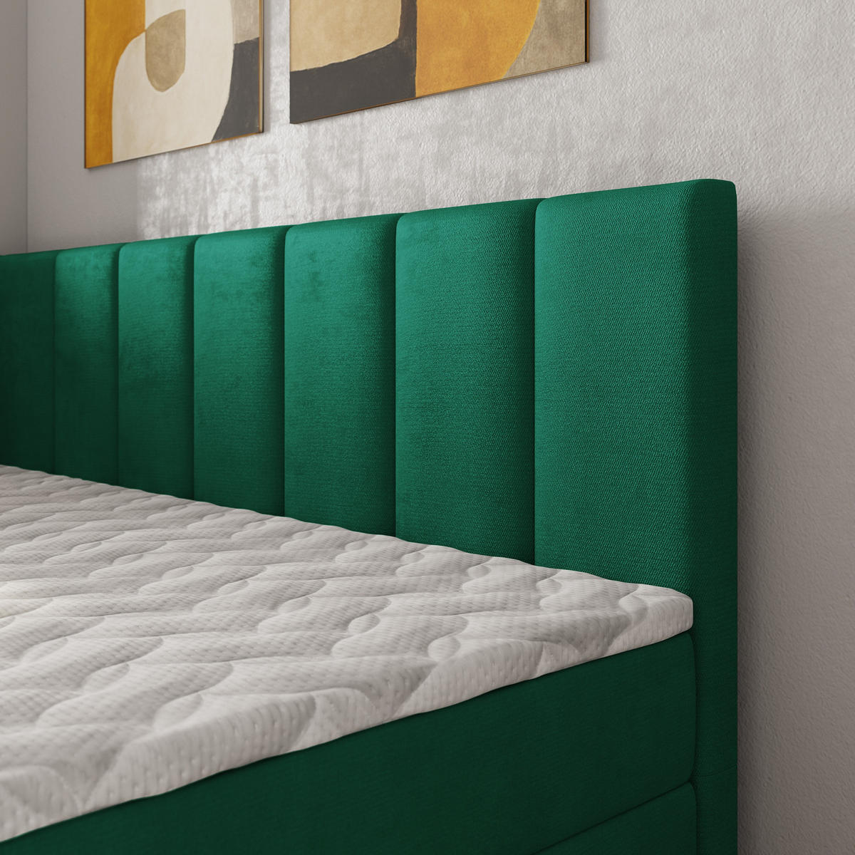 BOXBETT BEVE 80x200 cm mit Matratze und Topper, H2+H3 - Grün - Grün, Holz (80/200cm) - MASSENO