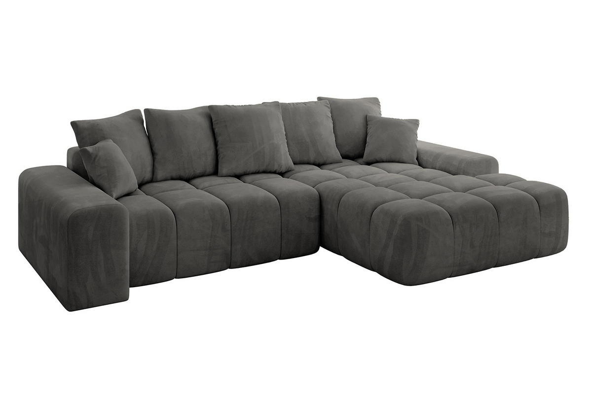 ECKSOFA Ottomane Rechts ENSI-L - 267x164x88 cm Anthrazit - Anthrazit, Holzwerkstoff/Kunststoff (164/267cm) - ALTDECOR