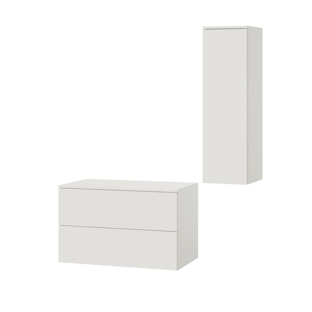 BADMÖBEL-SET Color Weiß 2-Teilig (2S 80 + 1D 100) - Weiß, Holzwerkstoff (110/160/45cm) - mzm24