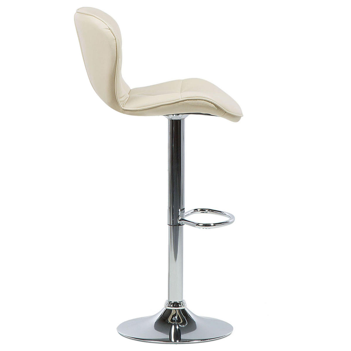 BARHOCKER 2er-Set Kunstleder Beige Valetta - Beige, Textil/Metall (48/109/39cm) - Beliani