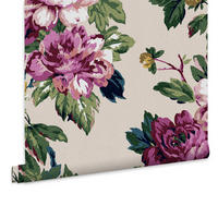 VLIESTAPETE Blumeneinladung 1005x52cm - Lila/Grün, Papier/Kunststoff (52/1000cm) - Joules
