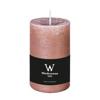 STUMPENKERZE Rustik Marble Style Rosenholz 130 x Ø 68 mm, 1 Stück - Rosa, Paraffin (13cm) - Wiedemann Kerzen