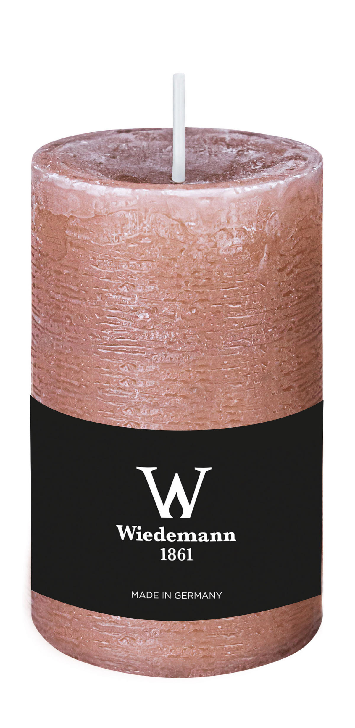 STUMPENKERZE Rustik Marble Style Rosenholz 130 x Ø 68 mm, 1 Stück - Rosa, Paraffin (13cm) - Wiedemann Kerzen