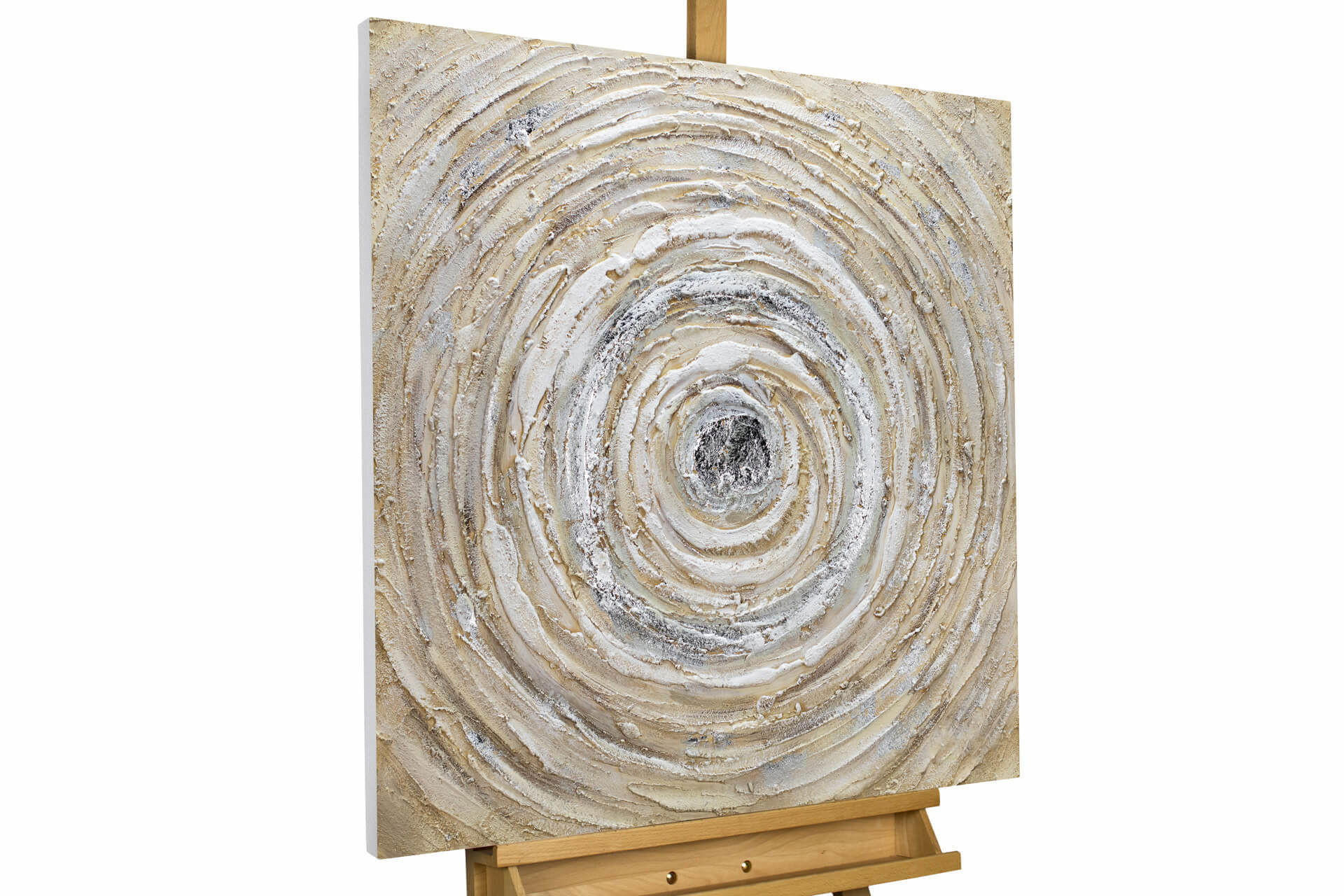 ACRYLBILD HANDGEMALT 80/80 cm - Beige, Holz/Textil (80/80cm) - KUNSTLOFT
