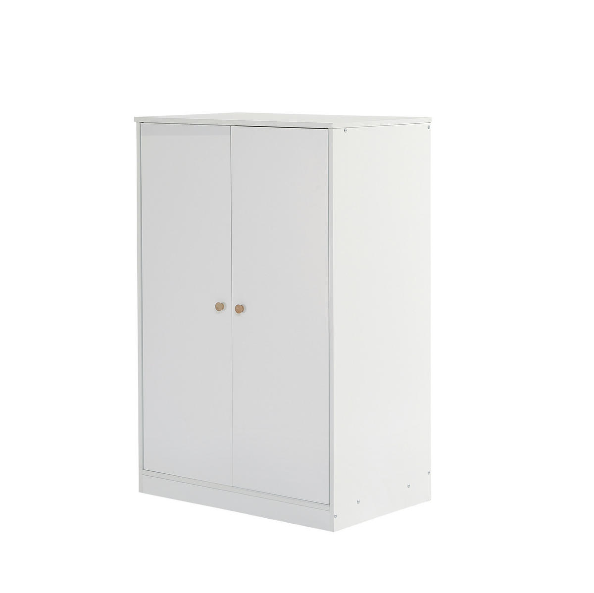 OMARA za oblačila 80/50/120 cm s palico, 2-vratna, prostorsko varčna, Bela - bela, les (80/120/50cm) - Redom