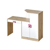 SCHREIBTISCH Nico 11 Eiche hell / Weiß-Farbapplikation Pink 150 / 50 / 120 cm - Pink/Weiß, Holz/Holzwerkstoff (50/150/120cm) - Feldmann-Wohnen