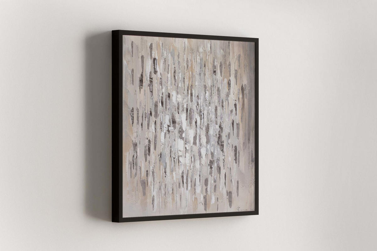 ACRYLBILD HANDGEMALT 80/80 cm - Grau, Holz/Textil (1.46/80cm) - KUNSTLOFT