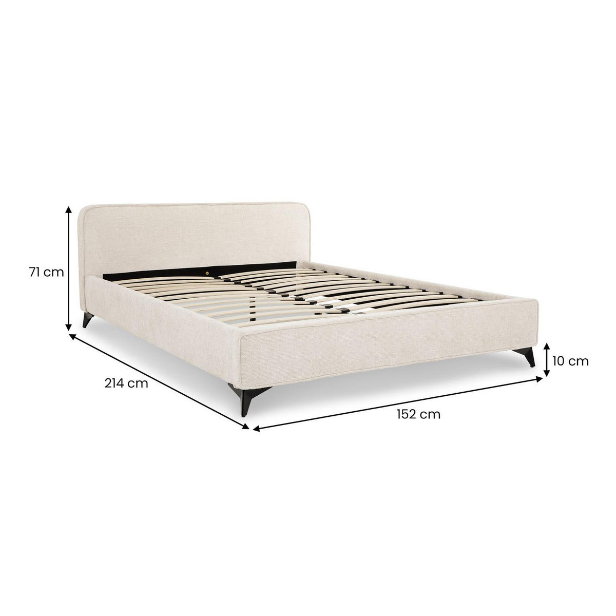 POLSTERBETT VIRETTA 140x200 cm weiß - Weiß, Textil (140/200cm) - IDIMEX