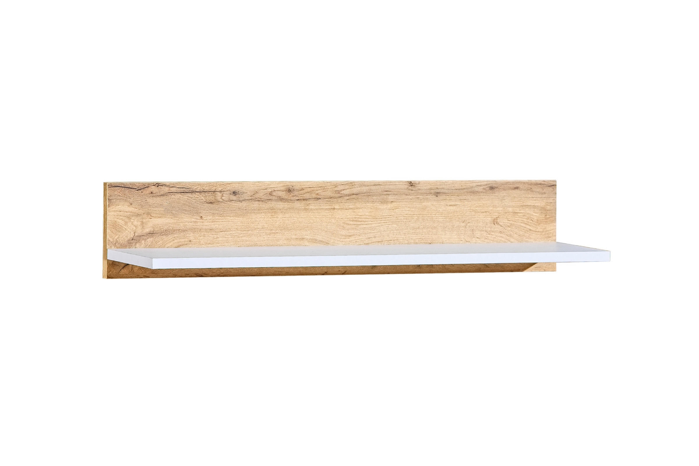 Deine Möbel 24 Kinder-Wandregal Weiß, Eiche Wotan 80x15x20 cm