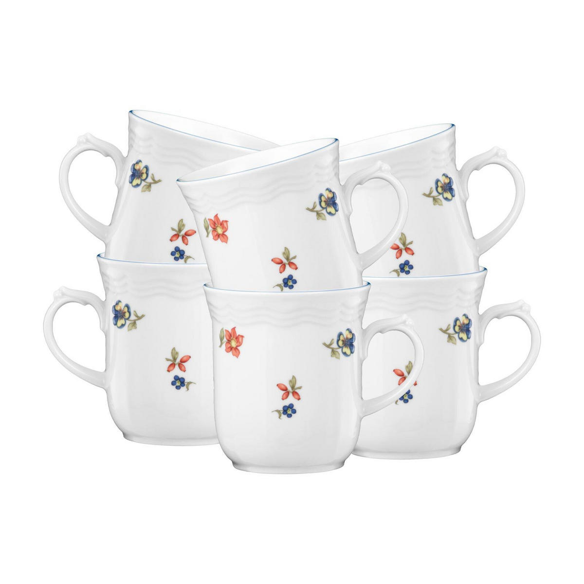 HENKELBECHER Sonate Nostalgie weiß 290 ml 6er Set - Weiß, Keramik (0.29L) - Seltmann Weiden