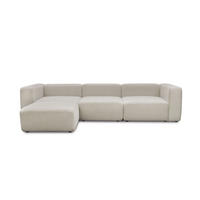 SOFA modular Cubo 4-Sitzer inkl. Hocker - Taupe, Textil (314/201cm) - Mokebo